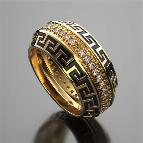 mens versace wedding bands|gold label versace ring.